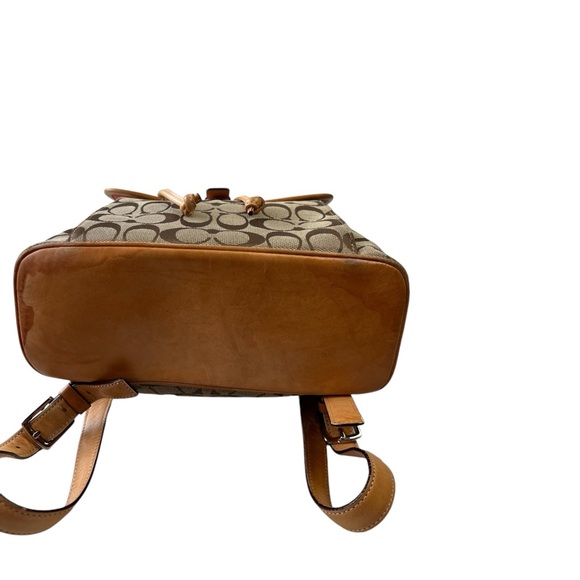 2000s Coach Signature Brown Canvas Backpack with Leather Trim - Picture 15 of 15